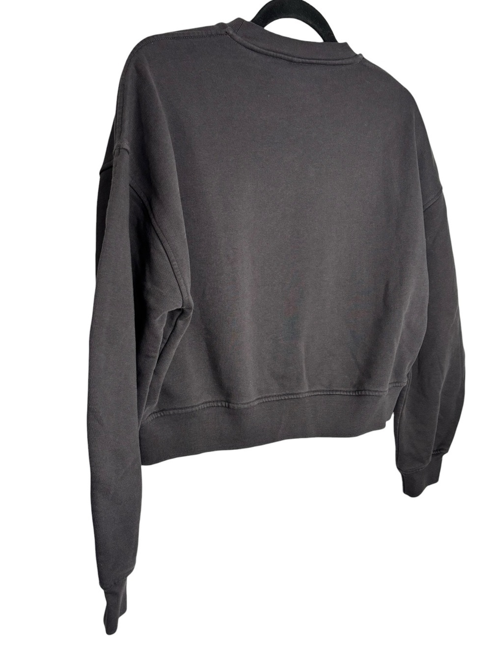 Ganni Black Cropped Sweatshirt with Yellow Logo - Picture 9 of 12